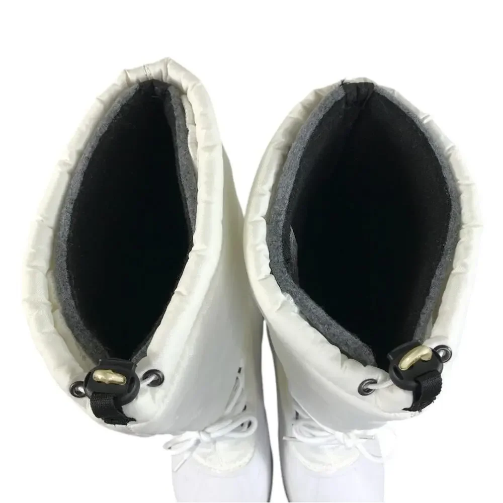 SOREL Snowlion Insulated Knee High Winter Boots Sz 9 White Cozy Stylish Durable
